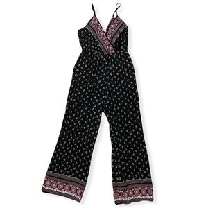 Xhilaration black and burgundy jumpsuit